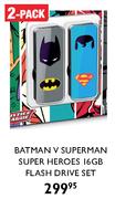 Emtec Batman V Superman Super Heroes 16GB Flash Drive Set Of 2 Pack