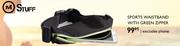 MStuff Sports Waistband With Green Zipper