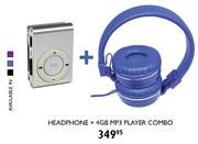 Polaroid Headphones+ 4GB MP3 Player Combo