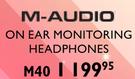 M-Audio On Ear Monitoring Headphones M40