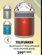 Telefunken Bluetooth Mini Speaker With Power Bank-Each