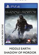 Middle Earth: Shadow Of Mordor For PS4-For 2