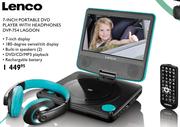 Lenco 7" Portable DVD Player With Headphones DVP-754 Lagoon
