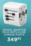 Volkano Travel Adaptor Plug With 4 USB Charge Ports