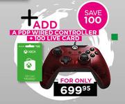 A PDP Wired Controller + 100 Live Card