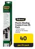 Fellowes Plastic Binding Combs 8mm 25 Pack 163918-Per 25 Pack