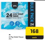M 2-Ply Toilet Tissue-24's Each