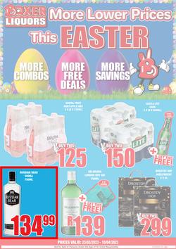 Boxer Liquor Free State & North West : More Lower Prices This Easter (23 March - 10 April 2023), page 1