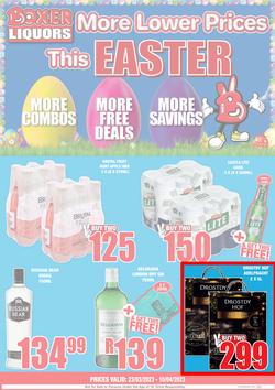 Boxer Liquor Free State & North West : More Lower Prices This Easter (23 March - 10 April 2023), page 1