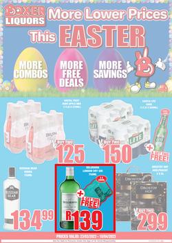 Boxer Liquor Free State & North West : More Lower Prices This Easter (23 March - 10 April 2023), page 1