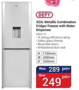Defy 323Ltr Metallic Combination Fridge/Freezer With Water Dispenser DAC517