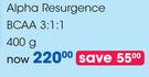 Evox Alpha Resurgence BCAA 3:1:1-400g Each