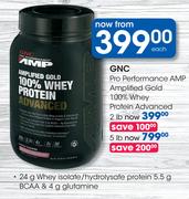 GNC Pro Performance AMP Amplified Gold 100% Whey Protein Advanced 2 lb-Each