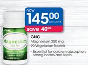 GNC Magnesium 250mg 90 Vegetarian Tablets-Per Pack