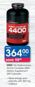 GNC Pro Performance Amino Complex 4400 Dietary Supplement 240 Capsules-Each