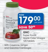 GNC Super Foods Apple Cider Vinegar 120 Tablets-Per Pack