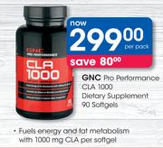 GNC Pro Performance CLA 1000 Dietary Supplement 90 Softgels-Per Pack