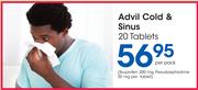 Advil Cold & Sinus 20 Tablets-Per Pack