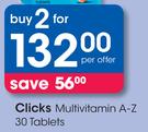 Clicks Multivitamin A-Z 30 Tablets-For 2