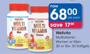 Wellvita Multivitamin Women Or Men 30 Or 50 + 30 Sogtgels-Per Pack