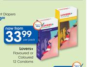 Lovers+ Flavoured Or Colored 12 Condoms-Per Pack