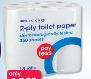 Clicks 2 Ply Toilet Paper 9 Rolls-Per Pack