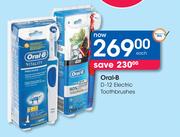 Oral-B D-12 Electric Toothbrushes-Each