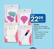 Clicks Make Up Sponges, Applicator Or Blender Packs-Each