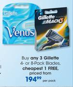 Gillette 4- Or 8-Pack Blades-Per Pack