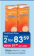 Clicks Vitamin C Fizzy 10 Effervescent Tablets-For 2 Per Offer