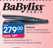 Babyliss 38mm Crystal Ceramic Wet & Dry Hair Straightener-Each