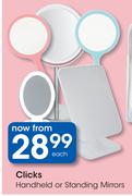 Clicks Handheld Or Standing Mirrors-Each