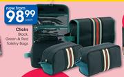 Clicks Black, Green & Red Toiletry Bags-Each