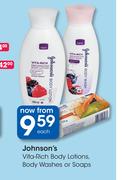 Johnson's Vita Rich Body Lotions, Body Washes Or Soaps-Each