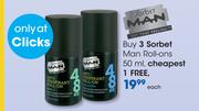 Sorbet Man Roll Ons-50ml Each