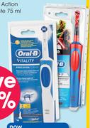 Oral-B Vitality Rechargeable Precision Clean Kids Frozen Or Star Wars Toothbrushes-Each