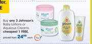 Johnson's Baby Lotions Or Aqueous Creams-Each