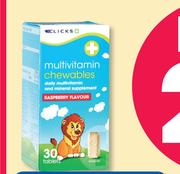 Clicks Multivitamin Raspberry Flavour 60 Gummies Or Chewable Tablets-For 2