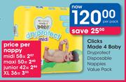 Clicks Made 4 Baby Dry Protect Disposable Nappies Value Pack-Per Pack