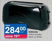 Safeway 4 Slice Toaster Black Or White-Each