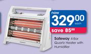 Safeway 4 Bar Quartz Heater With Humidifier-Each