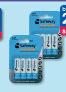 Safeway AA Or AAA Alkaline Batteries 4 Pack-For 2