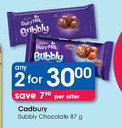 Cadbury Bubbly Chocolate-2 x 87g