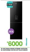 Hisense 263L Nett Black Mirror Fridge H370BMIB-WD/H370BMI-WD/H360BMI-WD 20-520