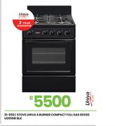 Univa 4 Burner Compact Full Gas 60 x 60 Blk Stove UG016BI 21-550