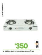 Alva 2 Burner S/Steel Gas Stove GCS04 21-518