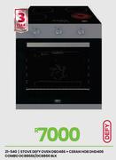 Defy Blk Oven DBO486 + Ceran Hob DHD406 Combo Stove DCB866E/DCB866 21-540