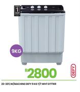 Defy 9Kg T/T WHT Washing Machine DTT169 22-321