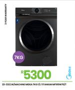 Midea 7Kg F/L Titanium Washing Machine MF100W70/T 22-332