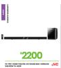 JVC 100W Sub Home Teatre Sound Bar + Wireless TH-N239 23-799